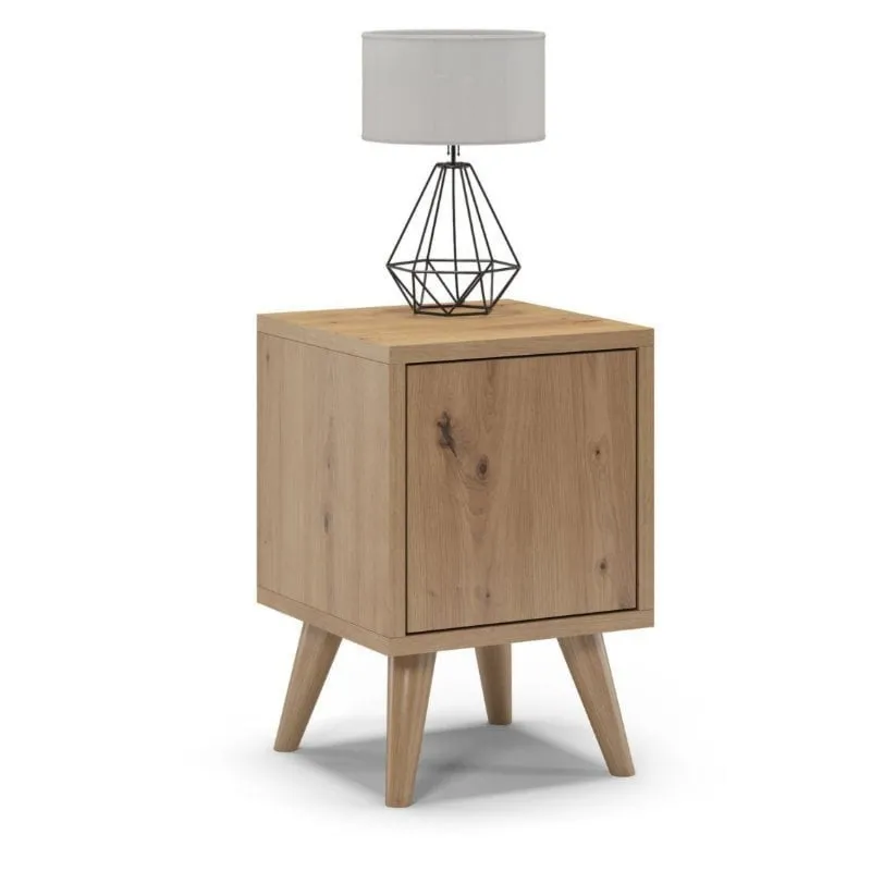 Szafka nocna na nóżkach, zamknięta, SKAND, 30x30x45 cm, dąb, mat