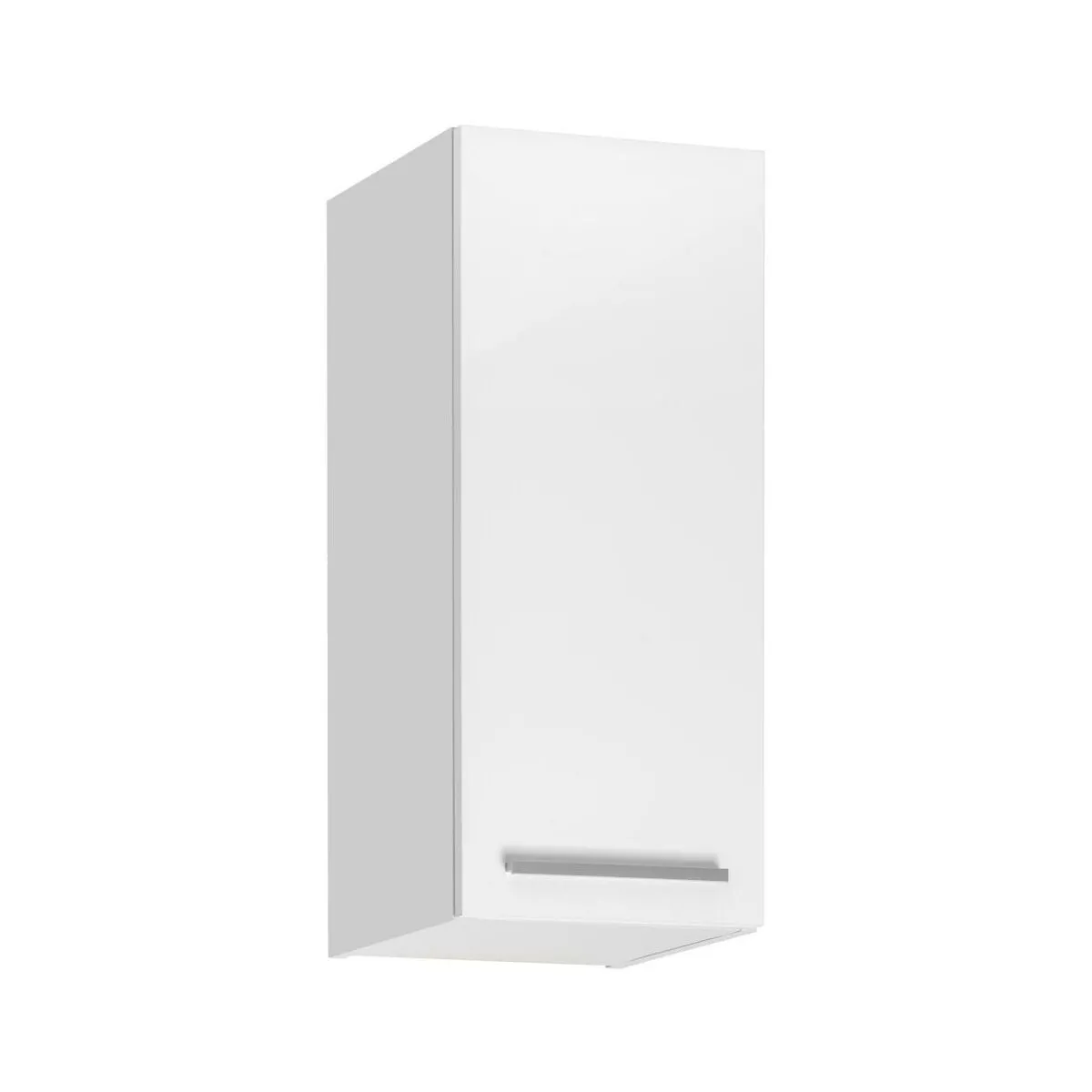 Wąska szafka wisząca, Salma, 30x32x72 cm, biel, połysk