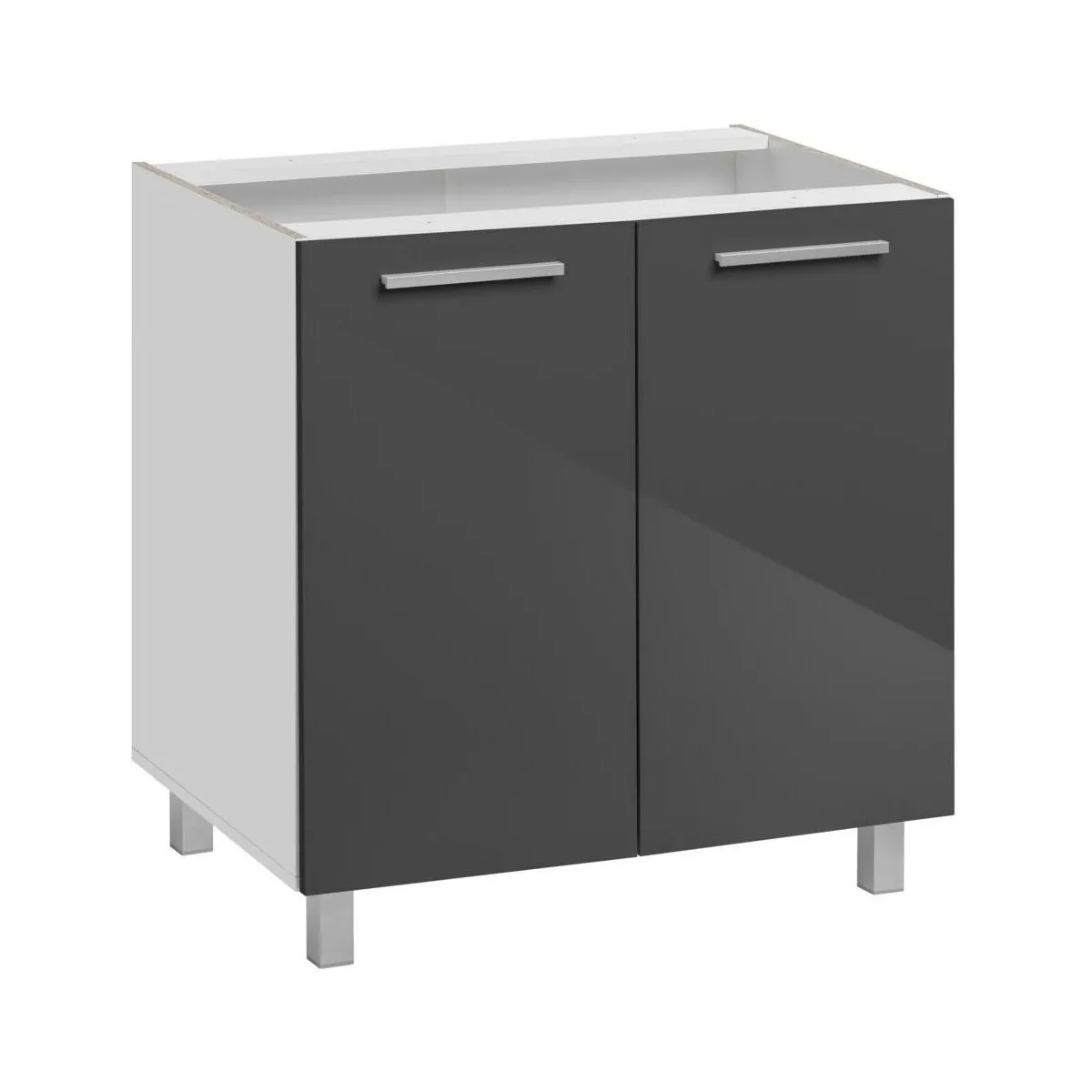 Szafka kuchenna stojąca, Salma, 80x58x81 cm, biel, grafit, połysk