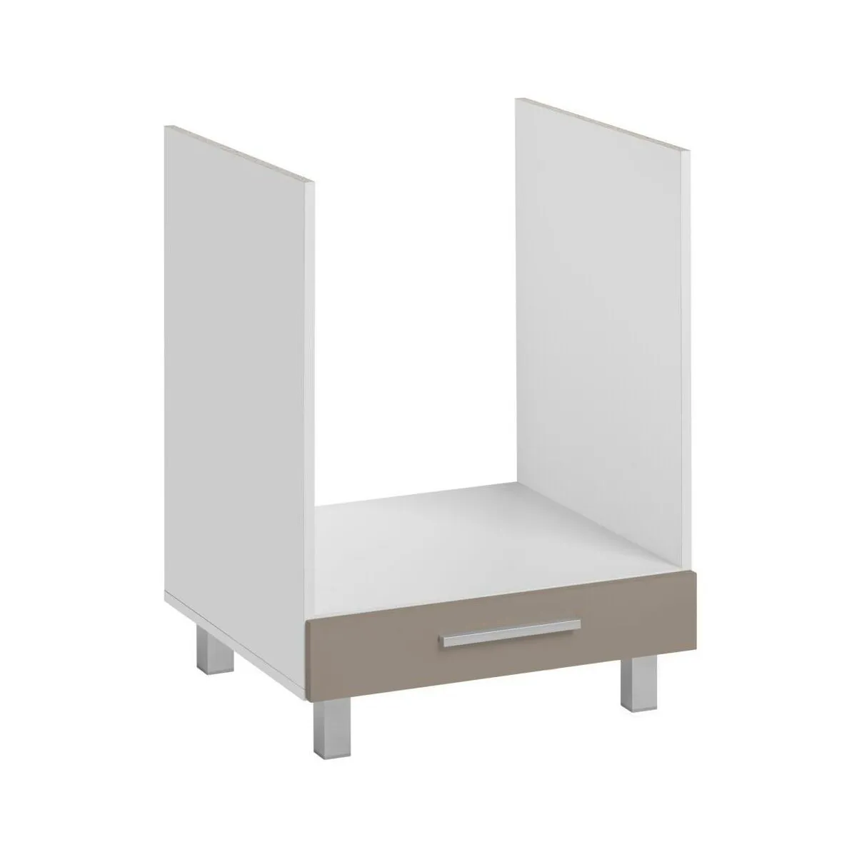 Szafka stojąca pod piekarnik, Salma, 60x58x81 cm, biel, beżowy, mat