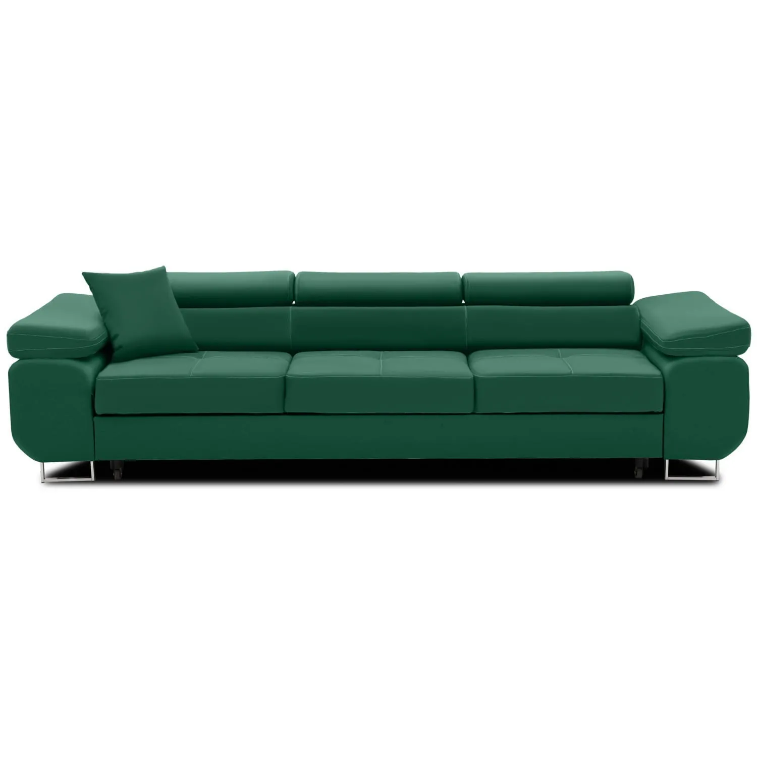 Rozkładana kanapa, Bellezza, 280x100x87 cm, butelkowa zieleń