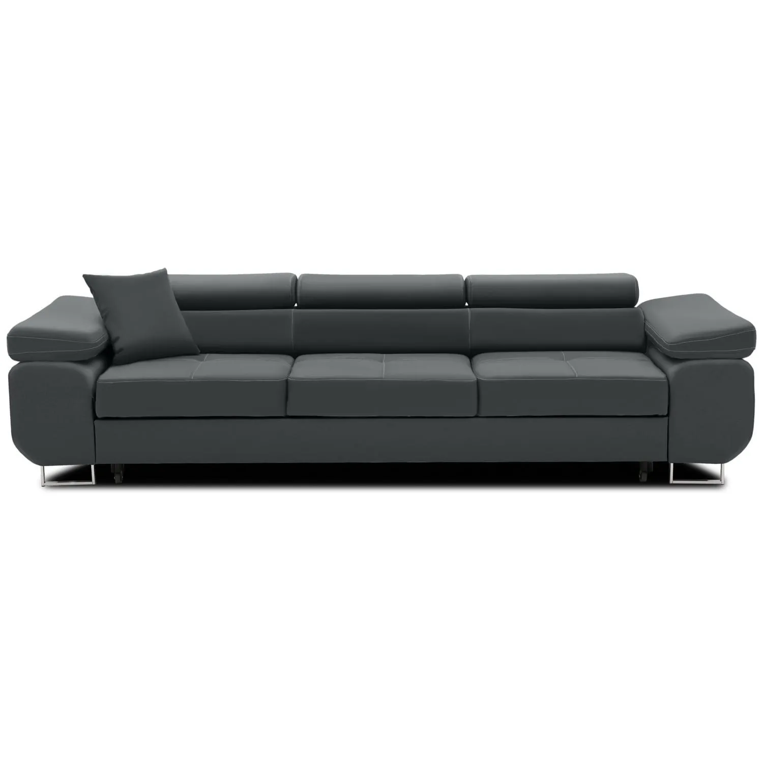 Rozkładana kanapa, Bellezza, 280x100x87 cm, ciemny szary