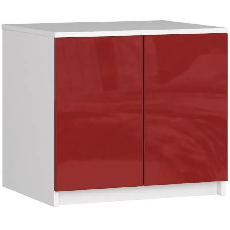 Nadstawka na szafę, 60x51x55 cm, biel, czerwony, połysk