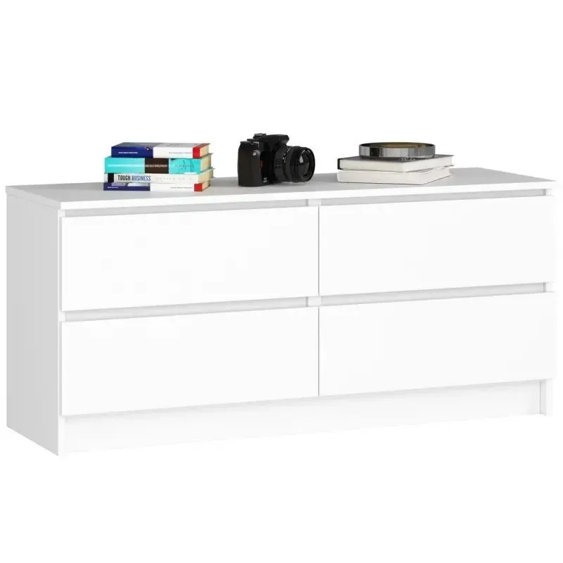 Komoda do sypialni, domu, 120x40x55 cm, biel, mat