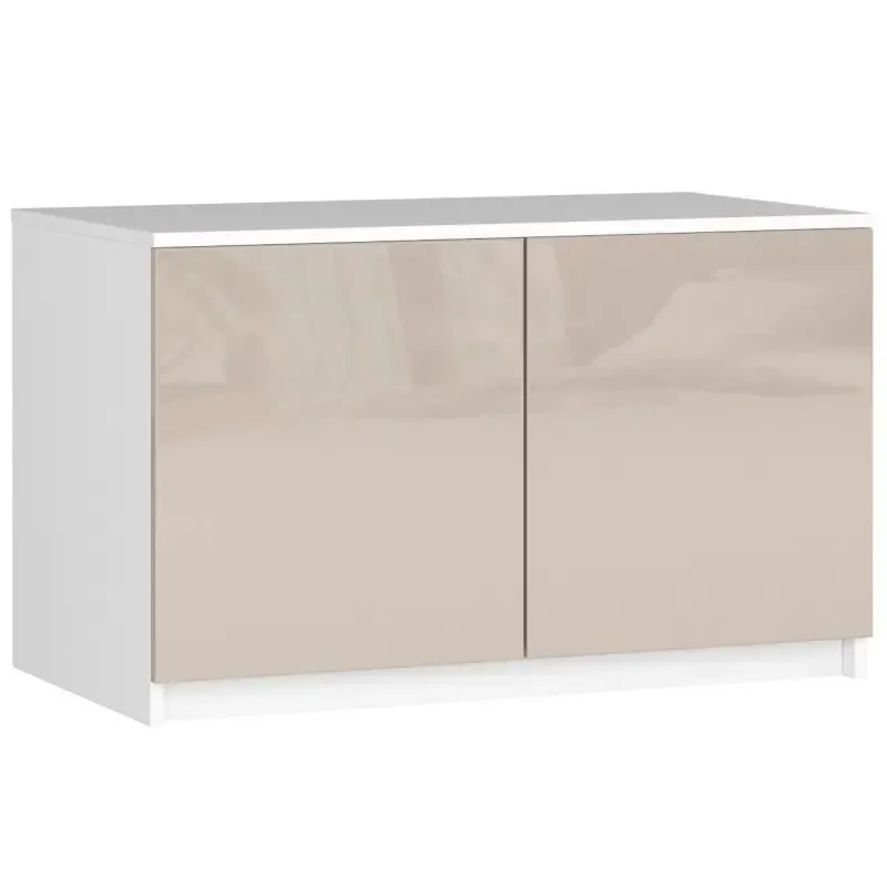 Nadstawka na szafę, 90x51x55 cm, biały, cappuccino, połysk