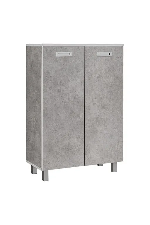 Komoda do biura, pokoju, Tim, 80x38x106 cm, jasnoszary, mat