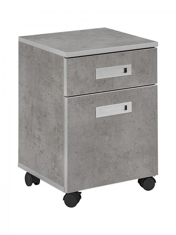 Szafka, kontenerek na kółkach, Tim, 40x38x58 cm, jasnoszary, mat
