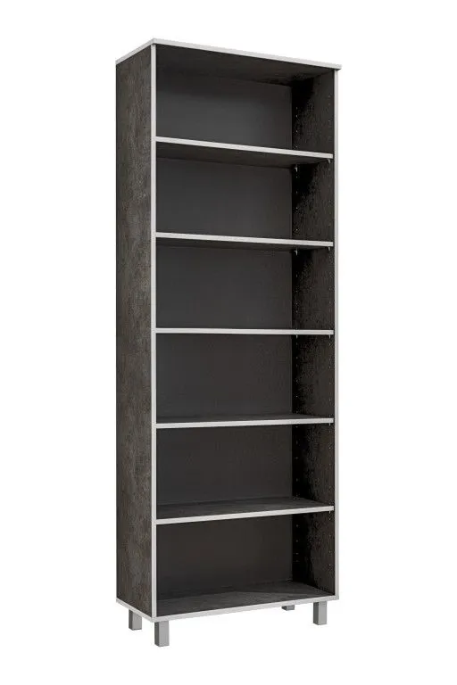 Duży regał na książki, segregatory, Tim, 80x38x220 cm, ciemnoszary, mat