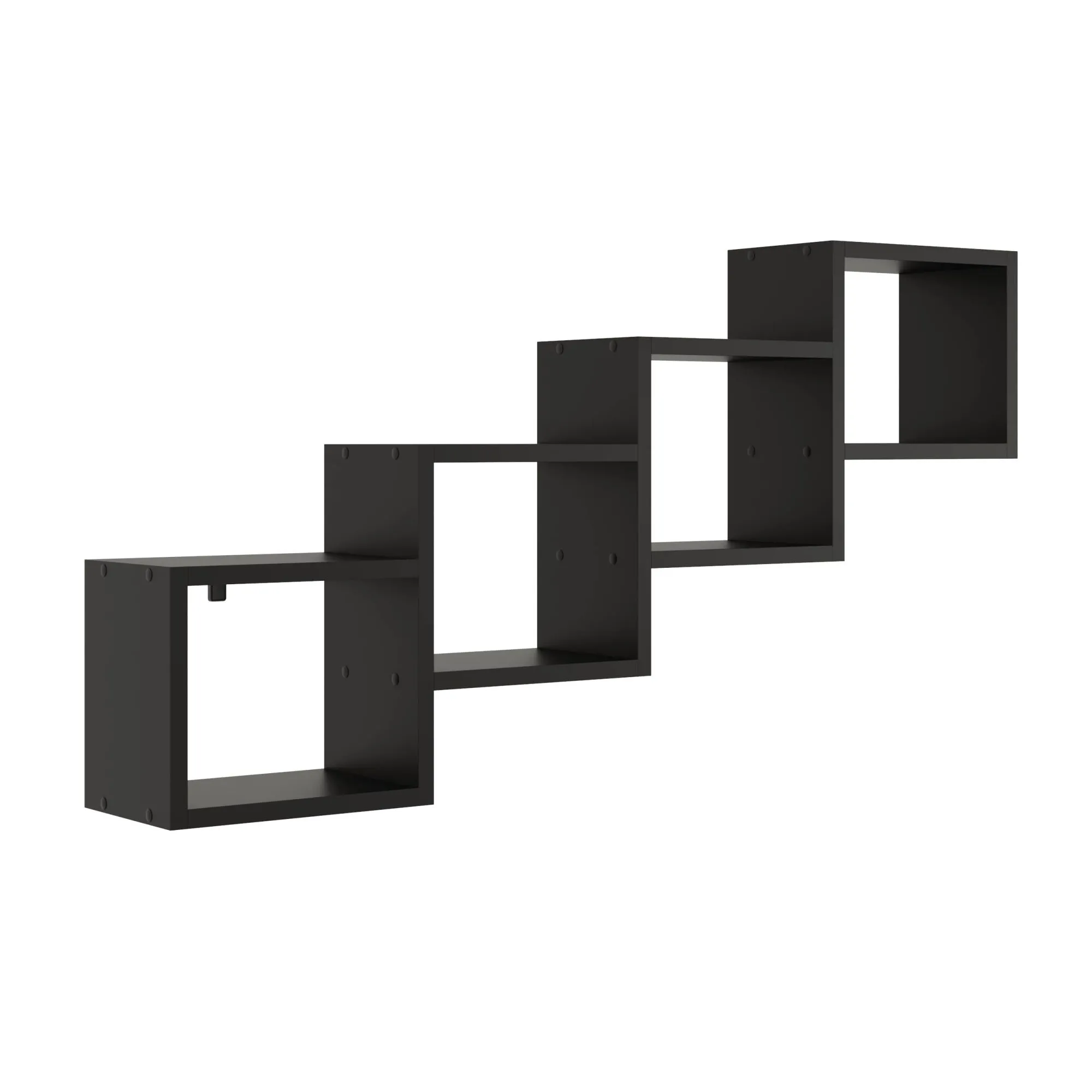 Nowoczesny regał na ścianę, step, 109x18x57 cm, czarny, mat