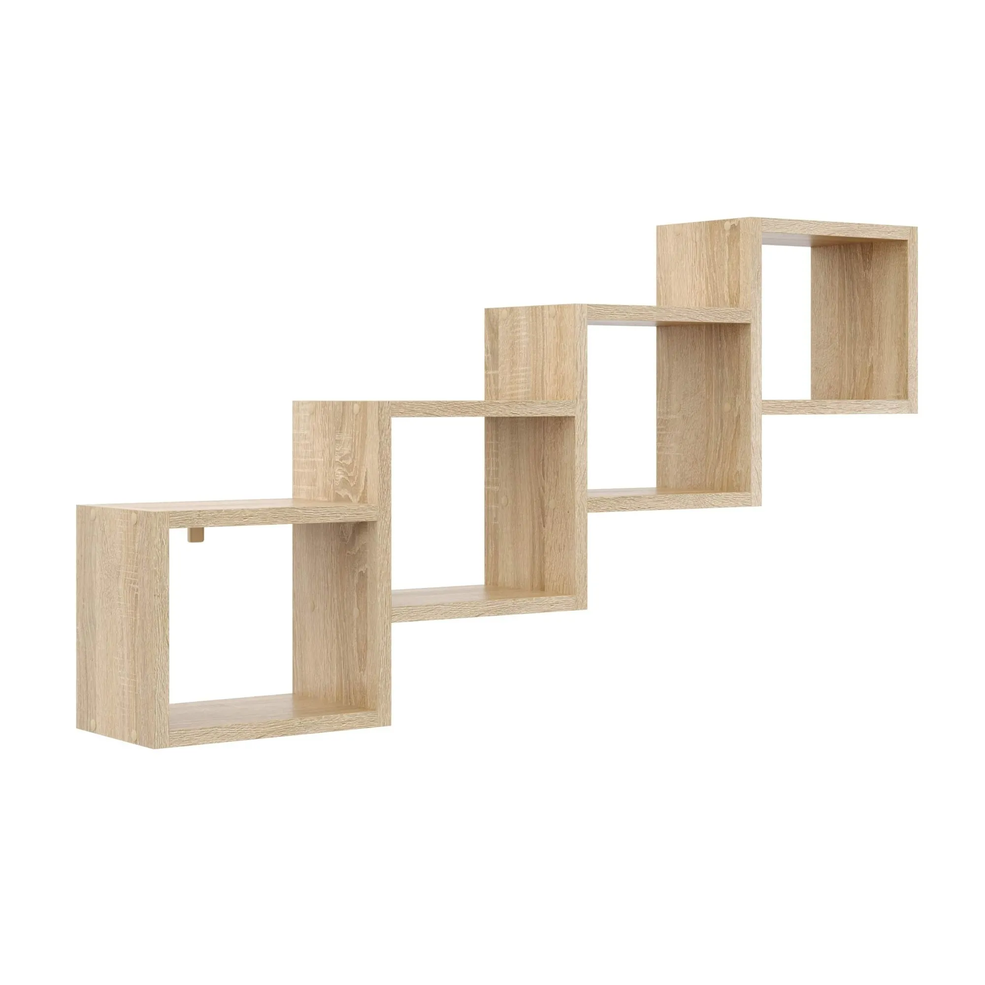 Nowoczesny regał na ścianę, step, 109x18x57 cm, dąb sonoma, mat