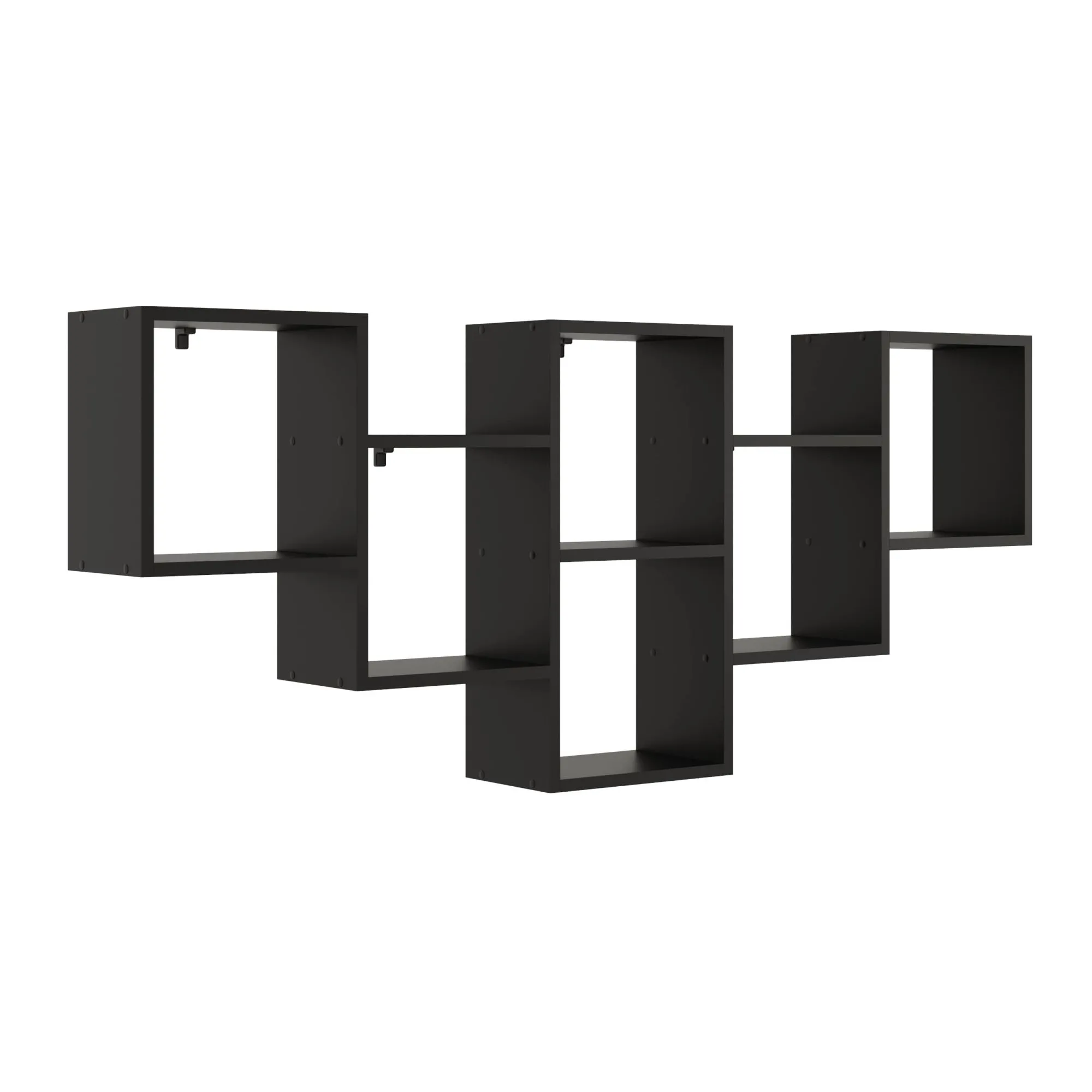 Regał wiszący na ścianę, 161x18x66 cm, czarny, mat