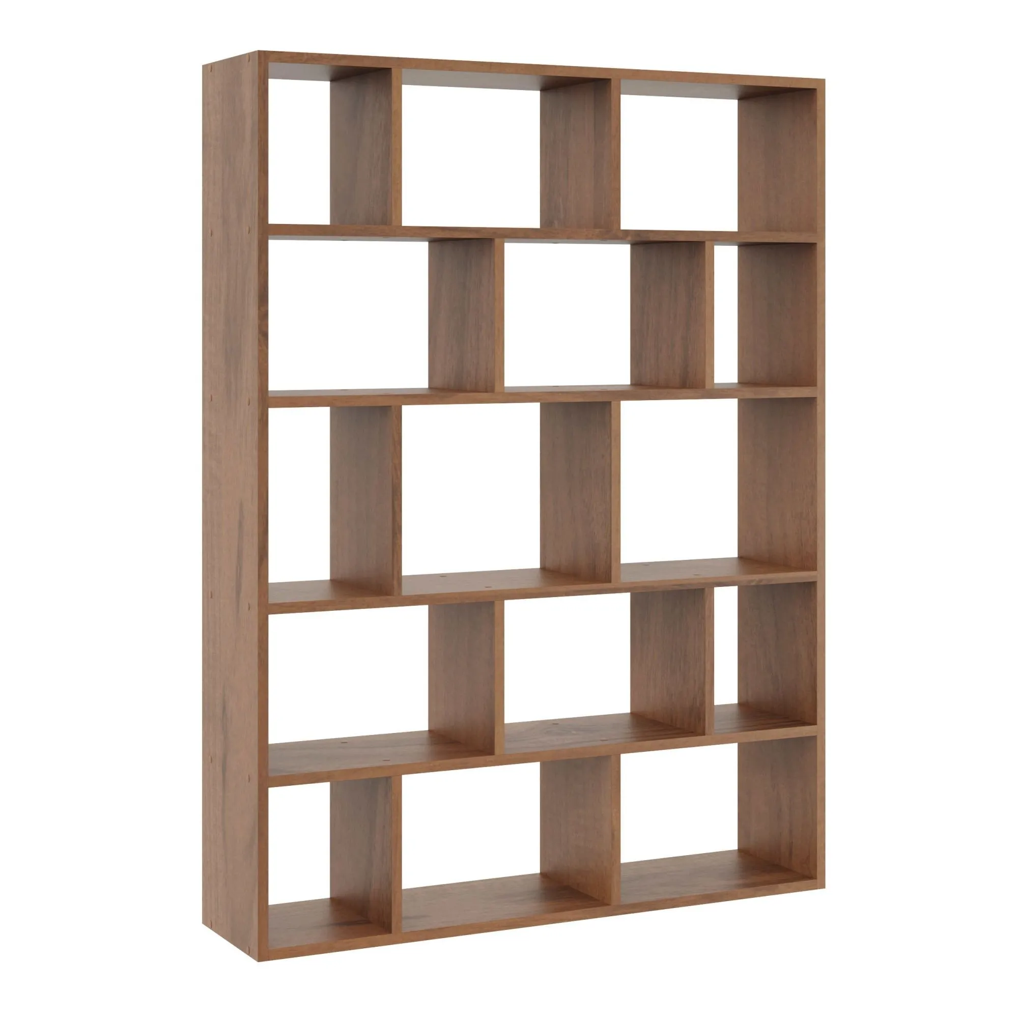 Duży regał wiszący, półka ścienna, 105x18x141 cm, orzech, mat