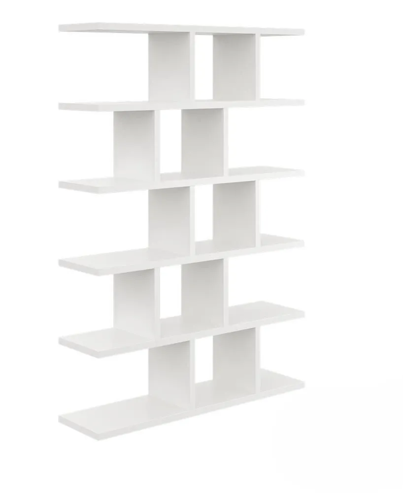 Duży regał z półkami, biblioteczka, 70x18x101 cm, biały, mat