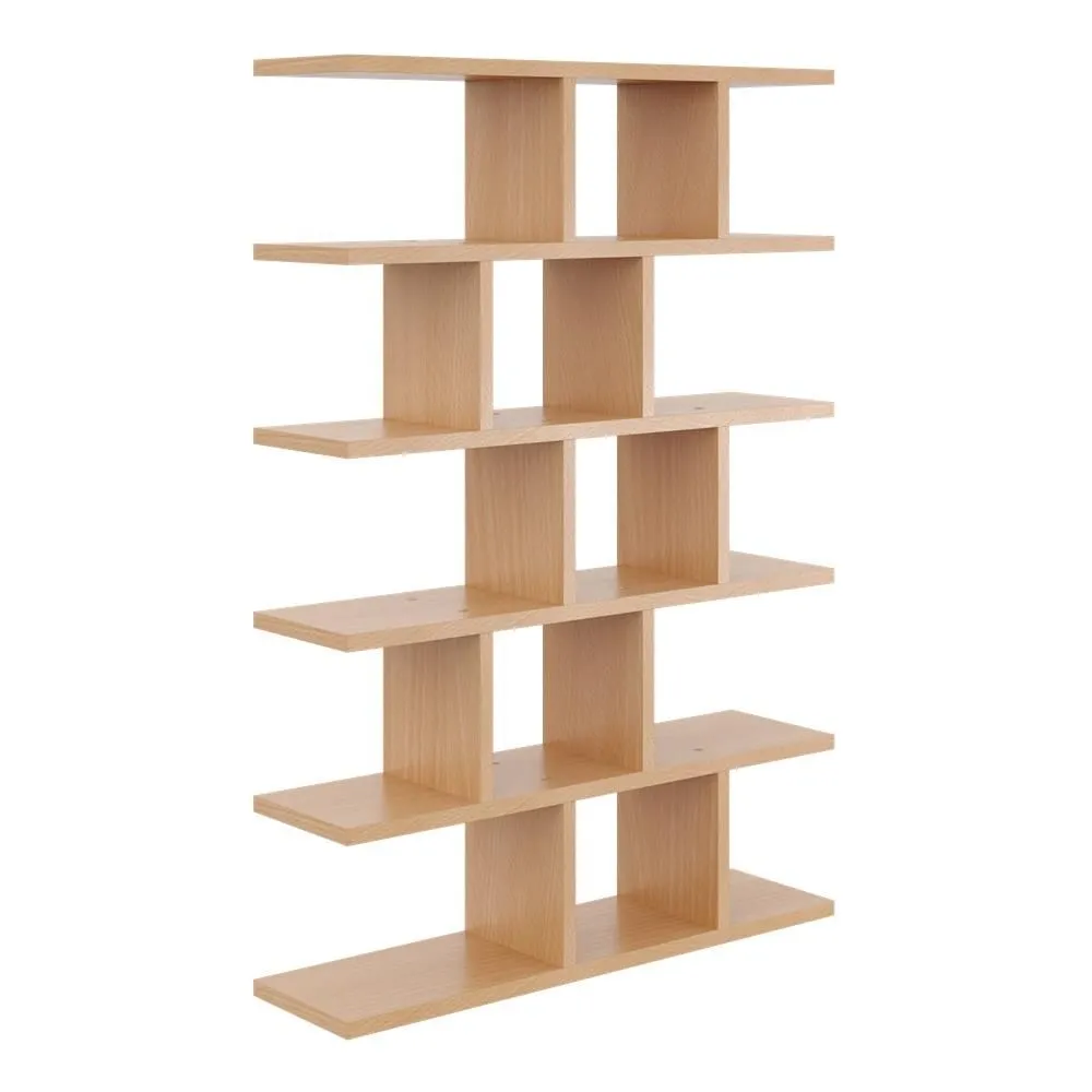 Duży regał z półkami, biblioteczka, 70x18x101 cm, buk, mat