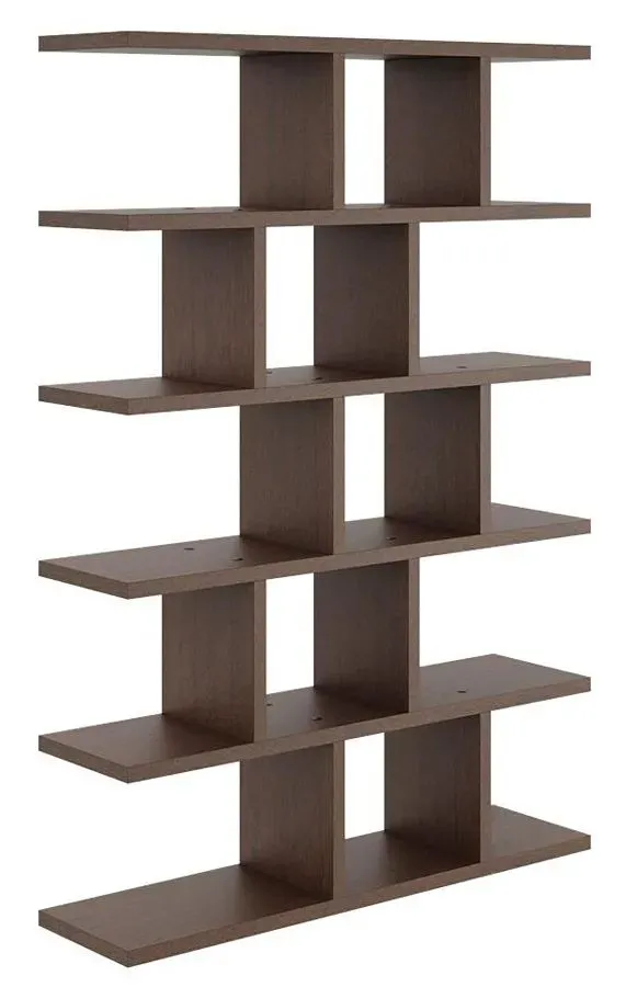 Duży regał z półkami, biblioteczka, 70x18x101 cm, wenge, mat