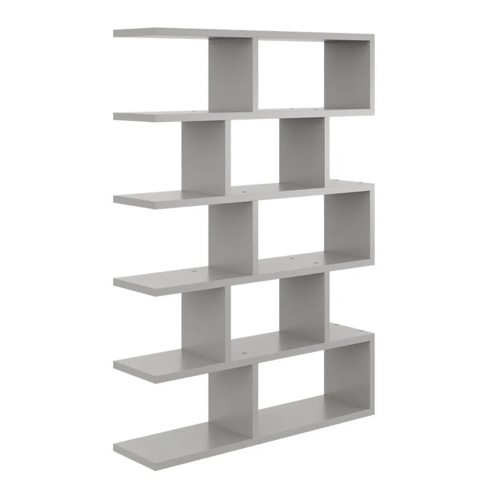 Regał ścienny, otwarty, biblioteczka, 70x18x101 cm, szary, mat