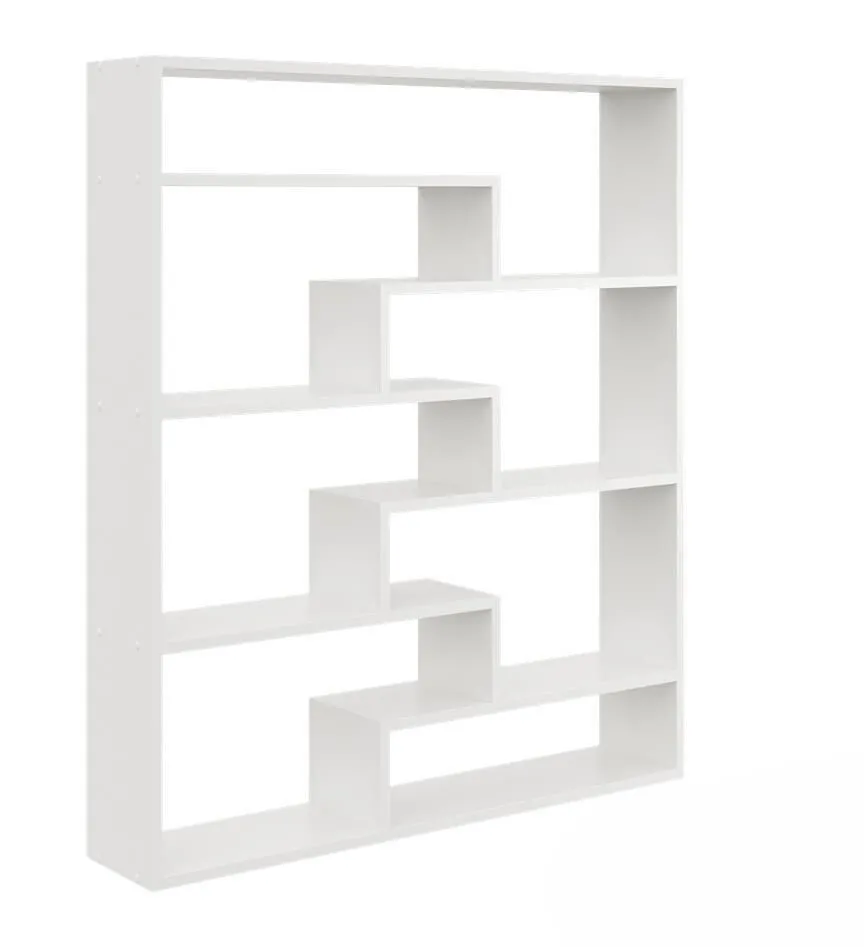 Regał ścienny na książki, biblioteczka, 104x18x120 cm, biały, mat