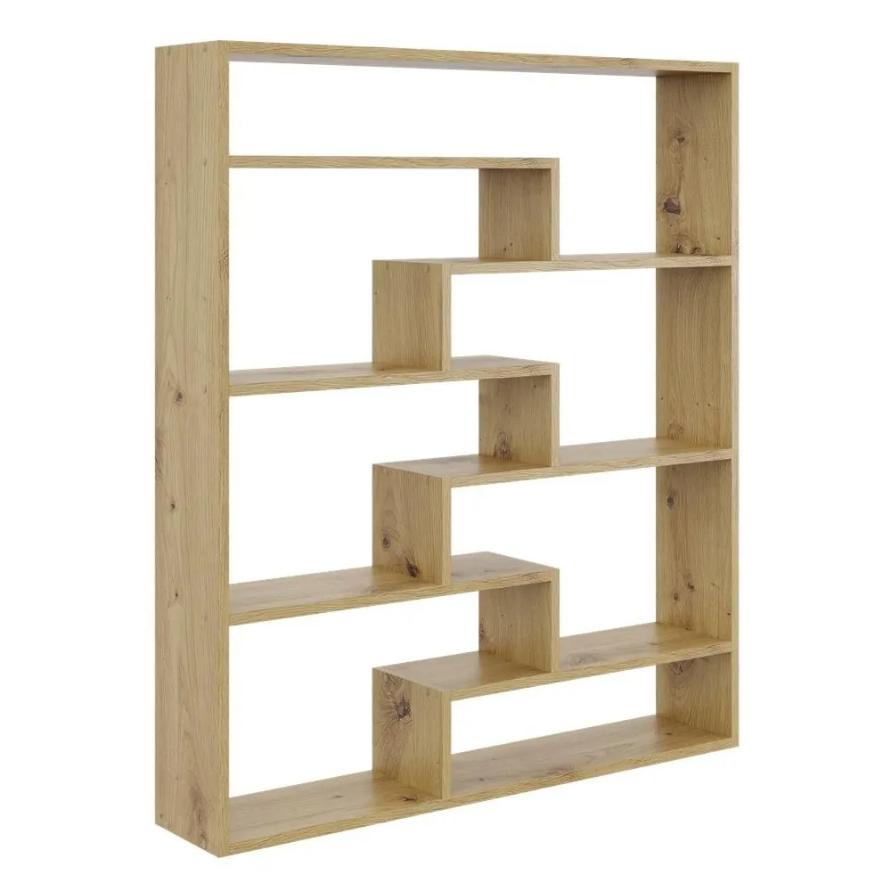 Regał ścienny na książki, biblioteczka, 104x18x120 cm, dąb artisan, mat