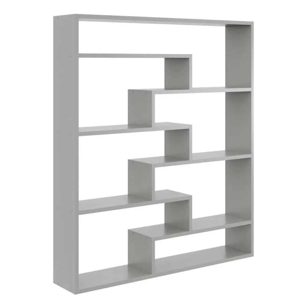 Regał ścienny na książki, biblioteczka, 104x18x120 cm, szary, mat