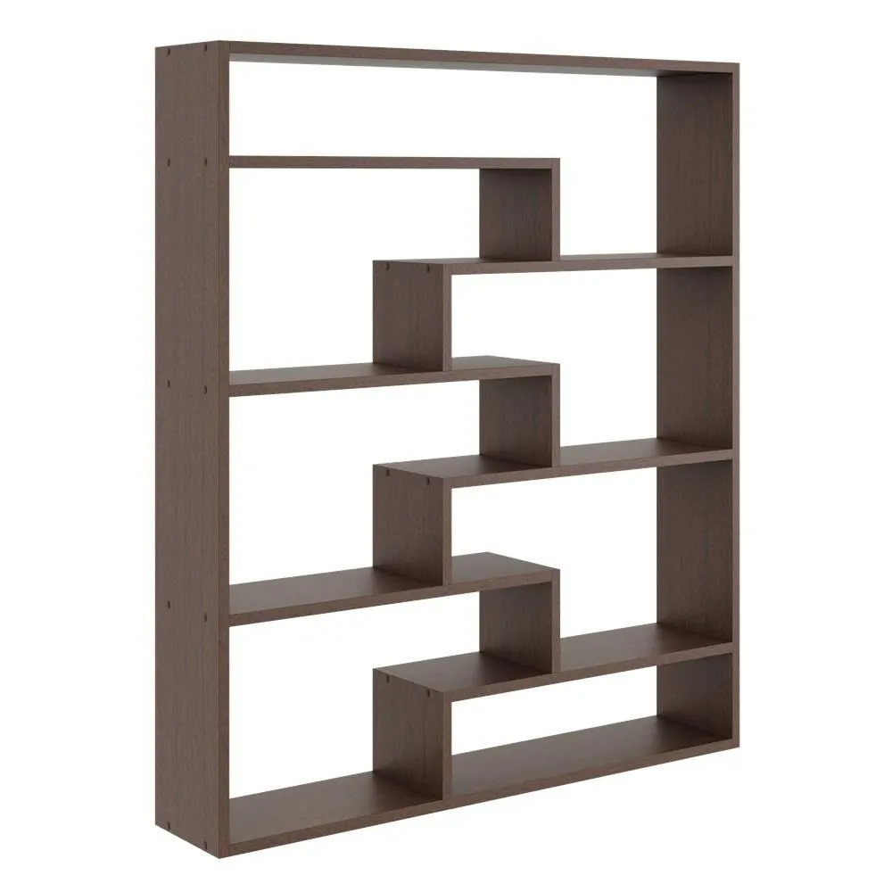 Regał ścienny na książki, biblioteczka, 104x18x120 cm, wenge, mat