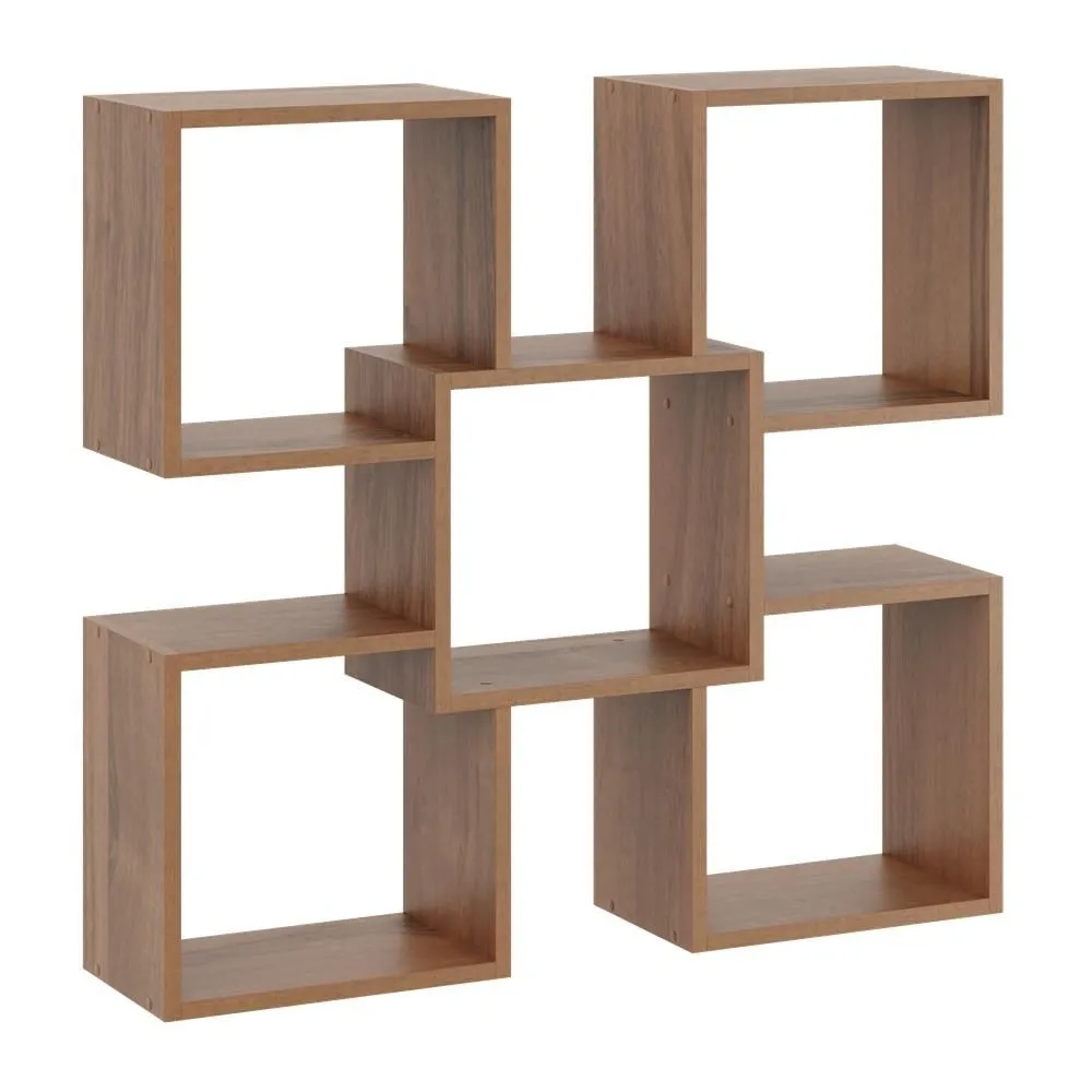 Ozdobna półka ścienna, wisząca, Marta, 98x18x91 cm, orzech, mat