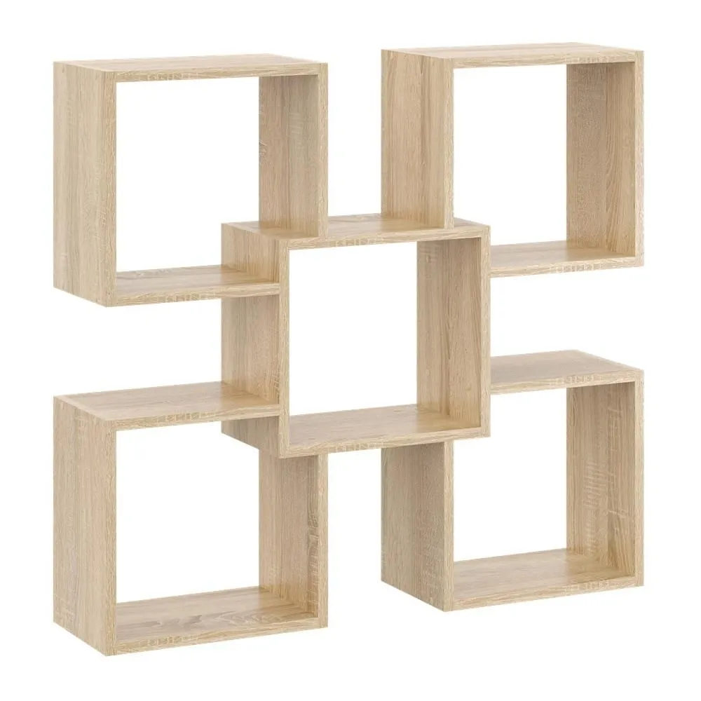 Ozdobna półka ścienna, wisząca, Marta, 98x18x91 cm, dąb sonoma, mat