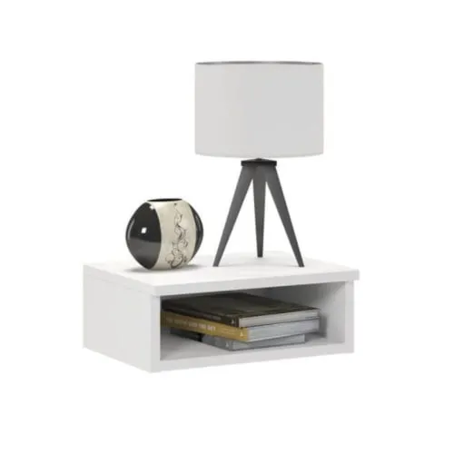 Szafka nocna, niska, otwarta, FORTIS, 40x30x15 cm, biel, mat