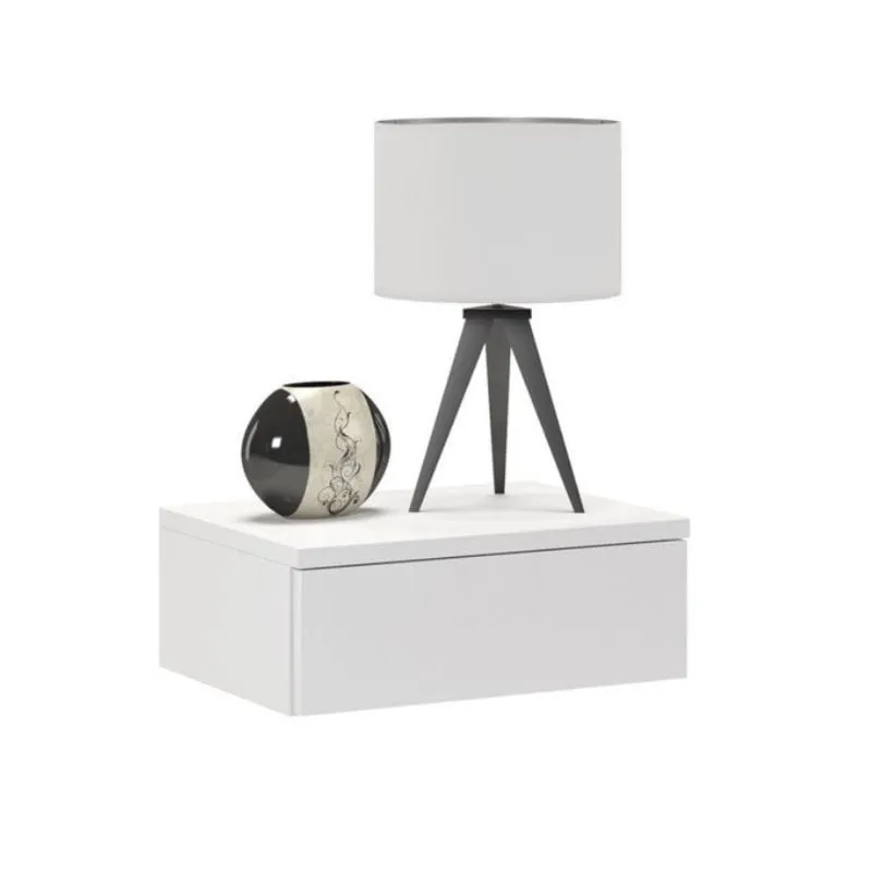 Szafka nocna, niska, FORTIS, 40x30x15 cm, biel, mat