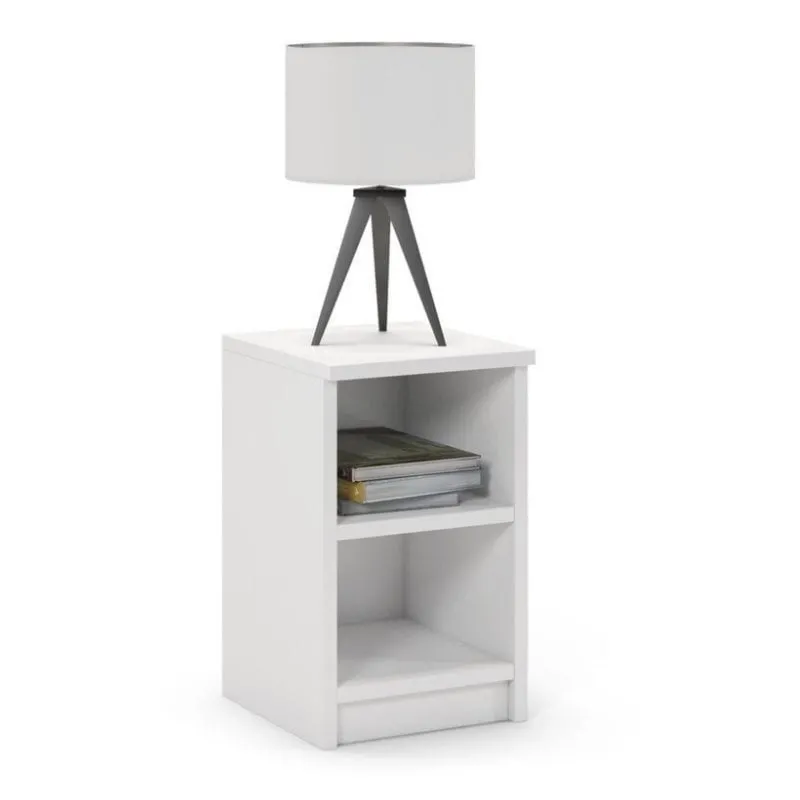 Stolik nocny, otwarta, FORTIS, 30x30x45 cm, biel, mat