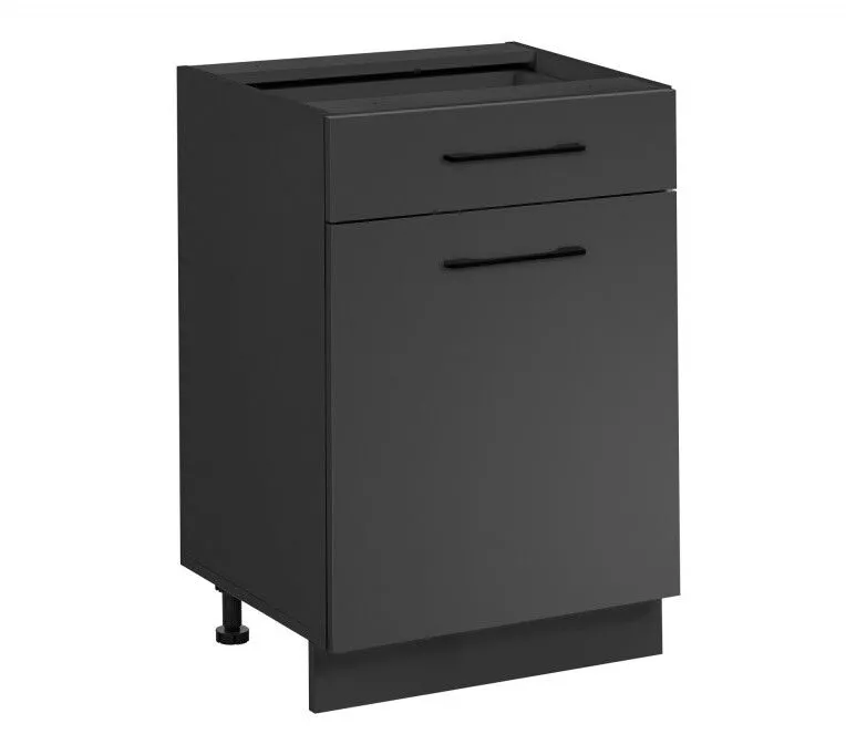 Szafka do kuchni z szufladą, Frida, 60x45x81 cm, szary grafit, mat