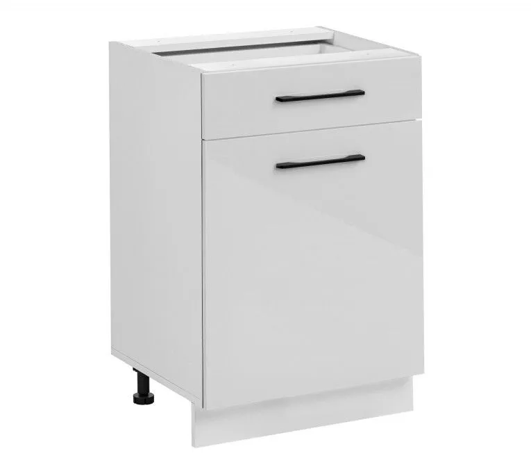 Szafka do kuchni z szufladą, Frida, 60x45x81 cm, biały, połysk