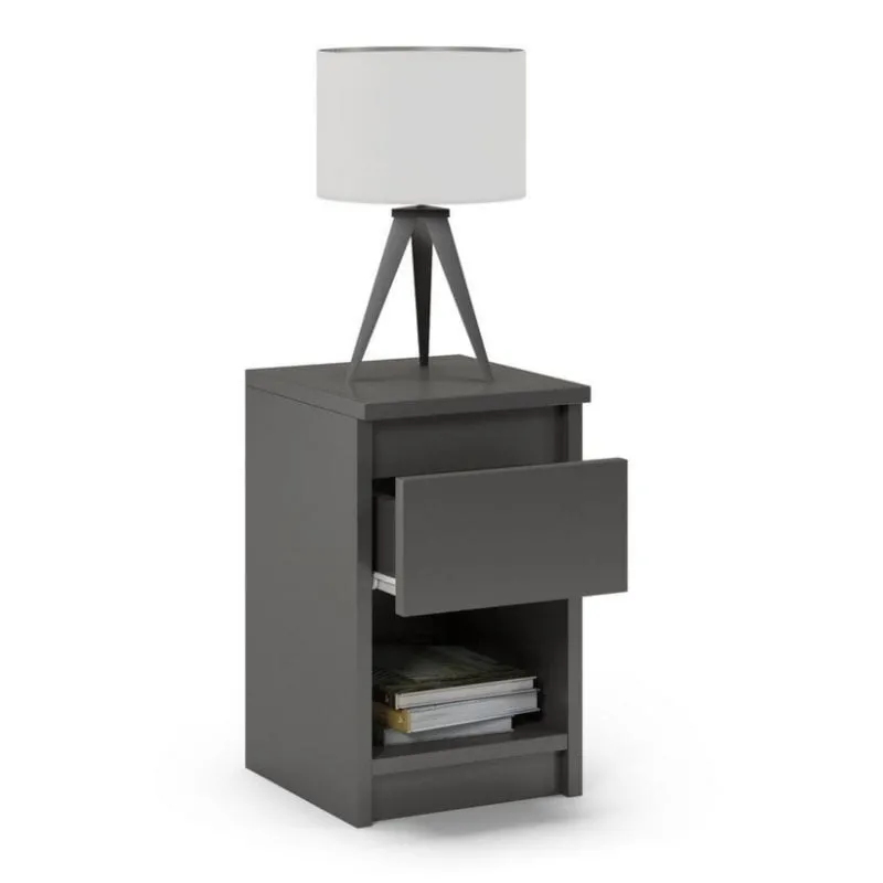 Stolik nocny, 1 szuflada, FORTIS, 30x30x45 cm, grafit, mat