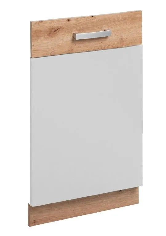 Front do zabudowy zmywarki, Ava, 45x81 cm, biały, dąb artisan, mat