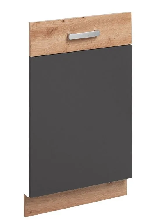 Front do zabudowy zmywarki, Ava, 45x81 cm, grafit, dąb artisan, mat