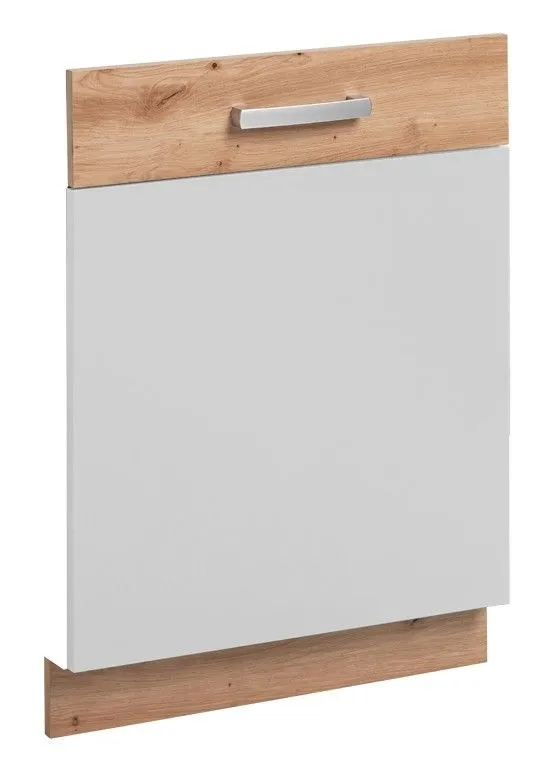 Front do zabudowy zmywarki, Ava, 60x81 cm, biały, dąb artisan, mat