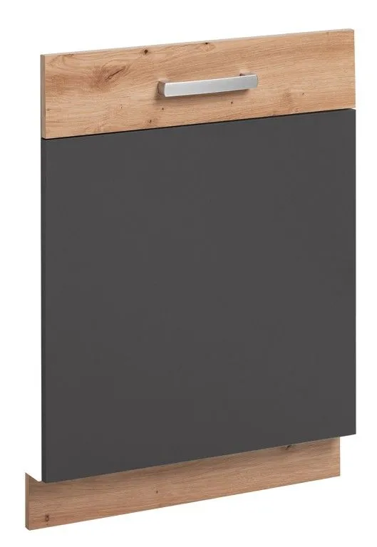 Front do zabudowy zmywarki, Ava, 60x81 cm, grafit, dąb artisan, mat