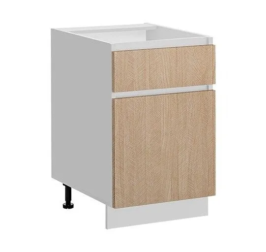 Szafka kuchenna z szufladą, Roma, 60x45x81 cm, biały, jodełka, mat