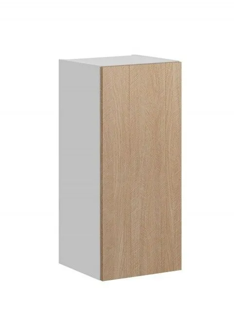 Wąska szafka kuchenna, górna, Roma, 30x30x72 cm, biały, jodełka, mat