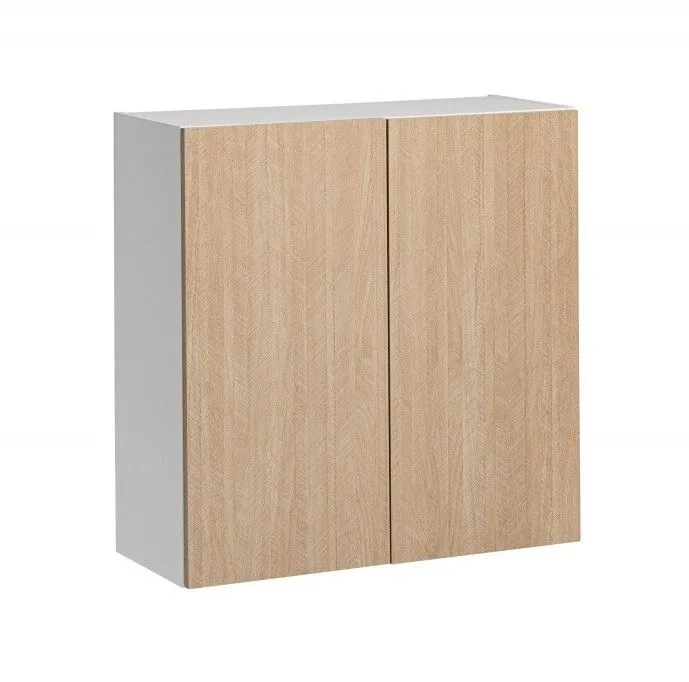 Szafka wisząca do kuchni, 2 drzwi, Roma, 80x30x72 cm, biały, jodełka, mat