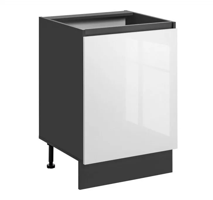 Szafka do kuchni, stojąca, Dalia, 60x56x87 cm, biały, grafit, połysk