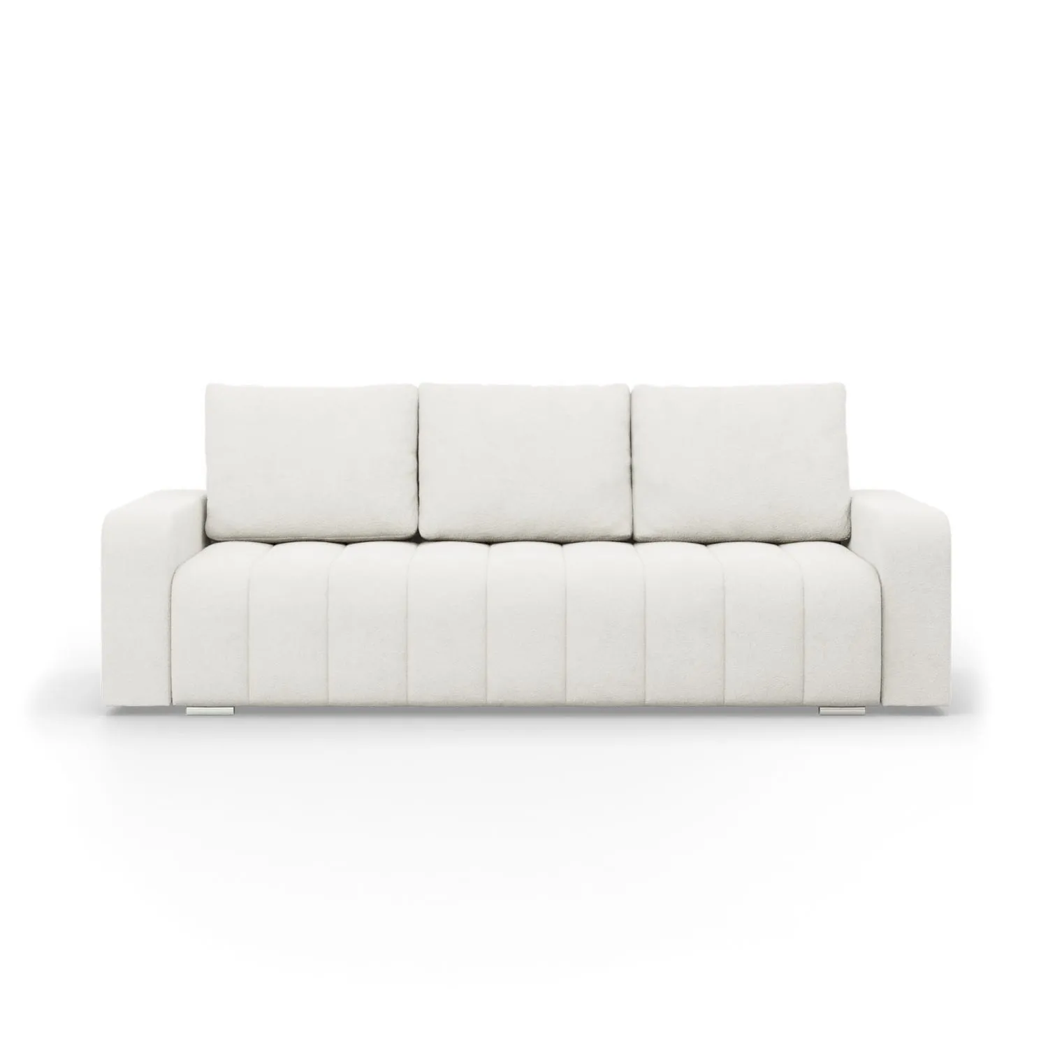 Kanapa z funkcją spania, Velluto, 227x97x87 cm, kremowy