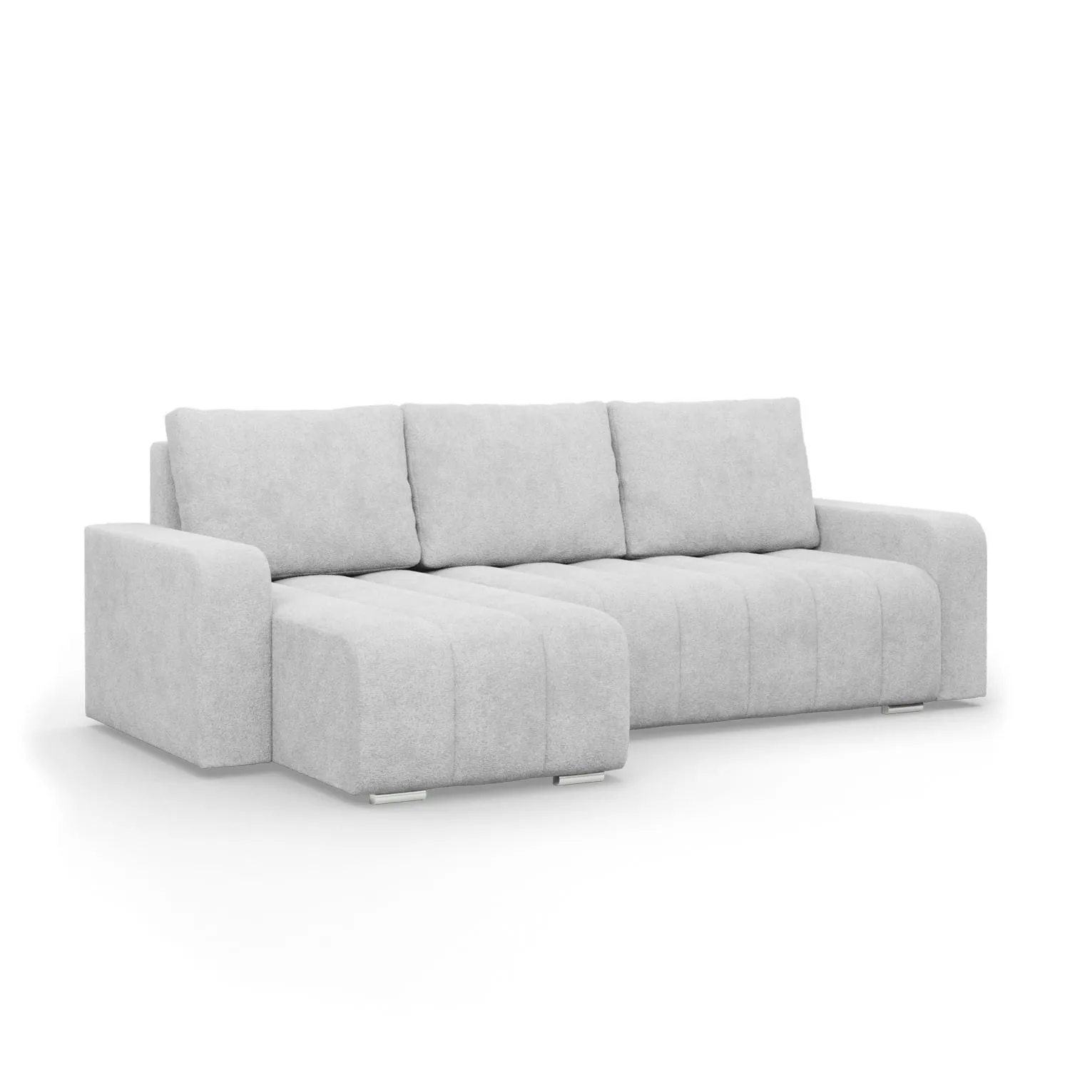 Narożnik z poduszkami, Velluto, 237x144x87 cm, jasny szary