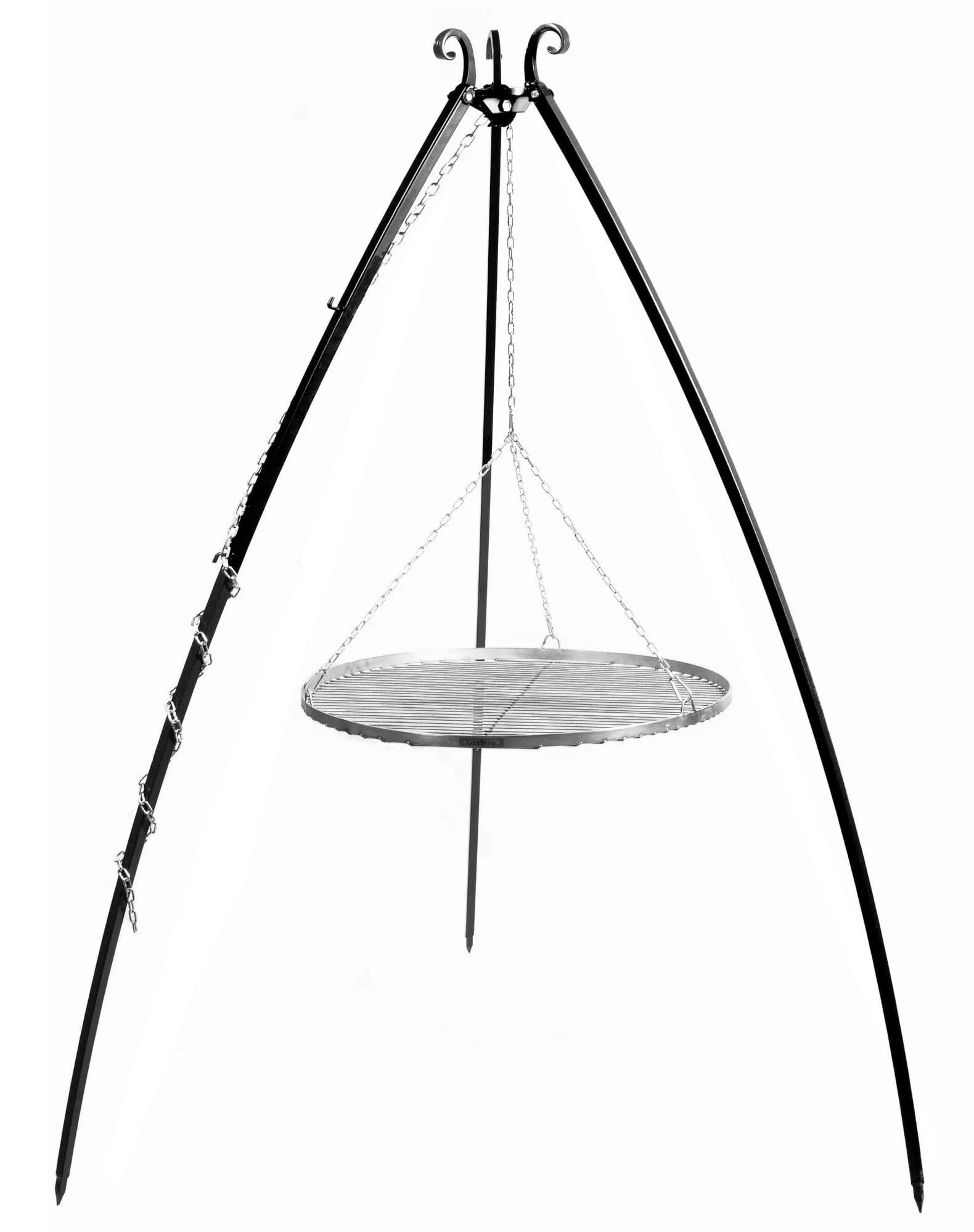 Grill na trójnogu 200 cm, ruszt stal nierdzewna 60 cm