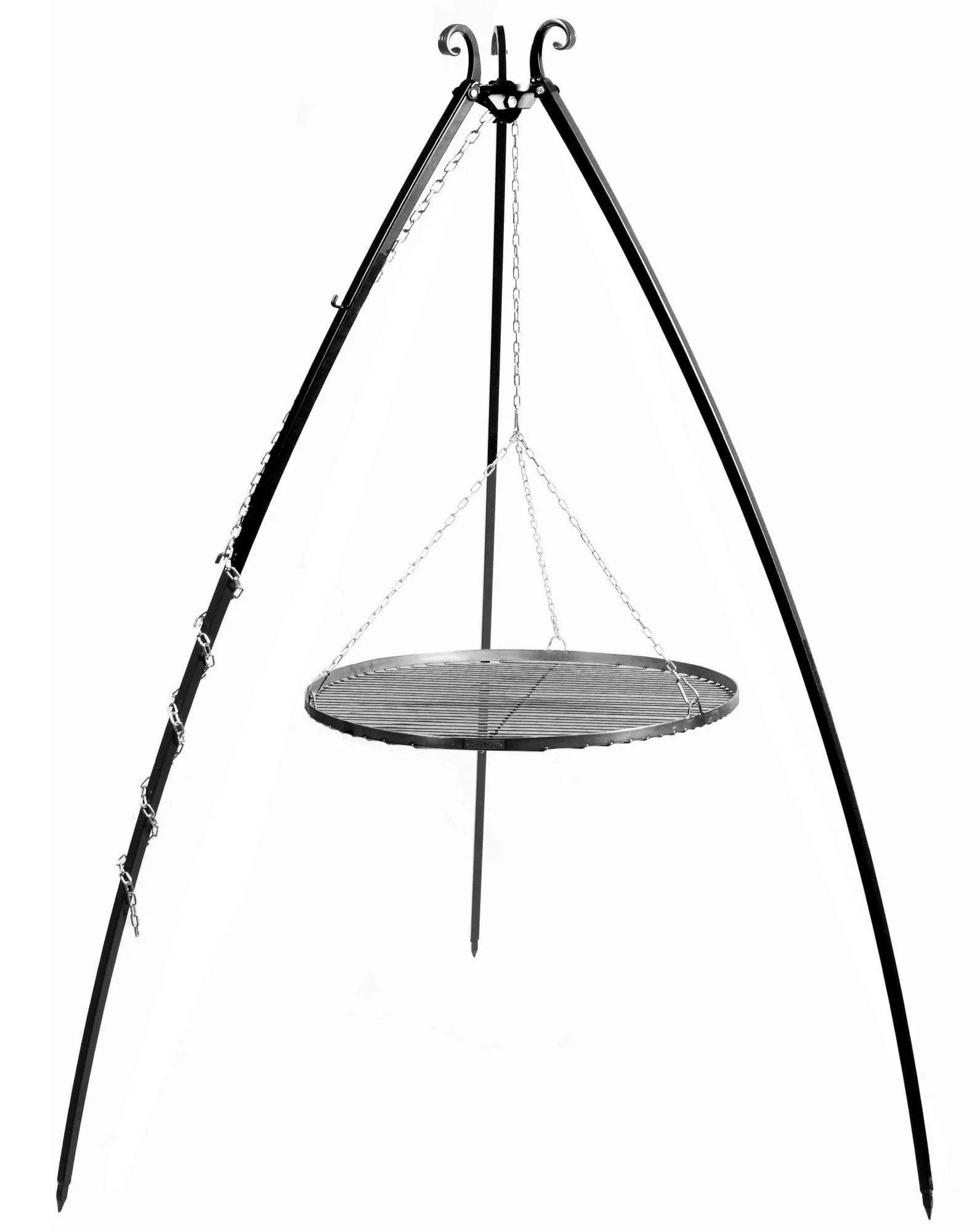 Grill na trójnogu 200 cm, ruszt stal naturalna 50 cm