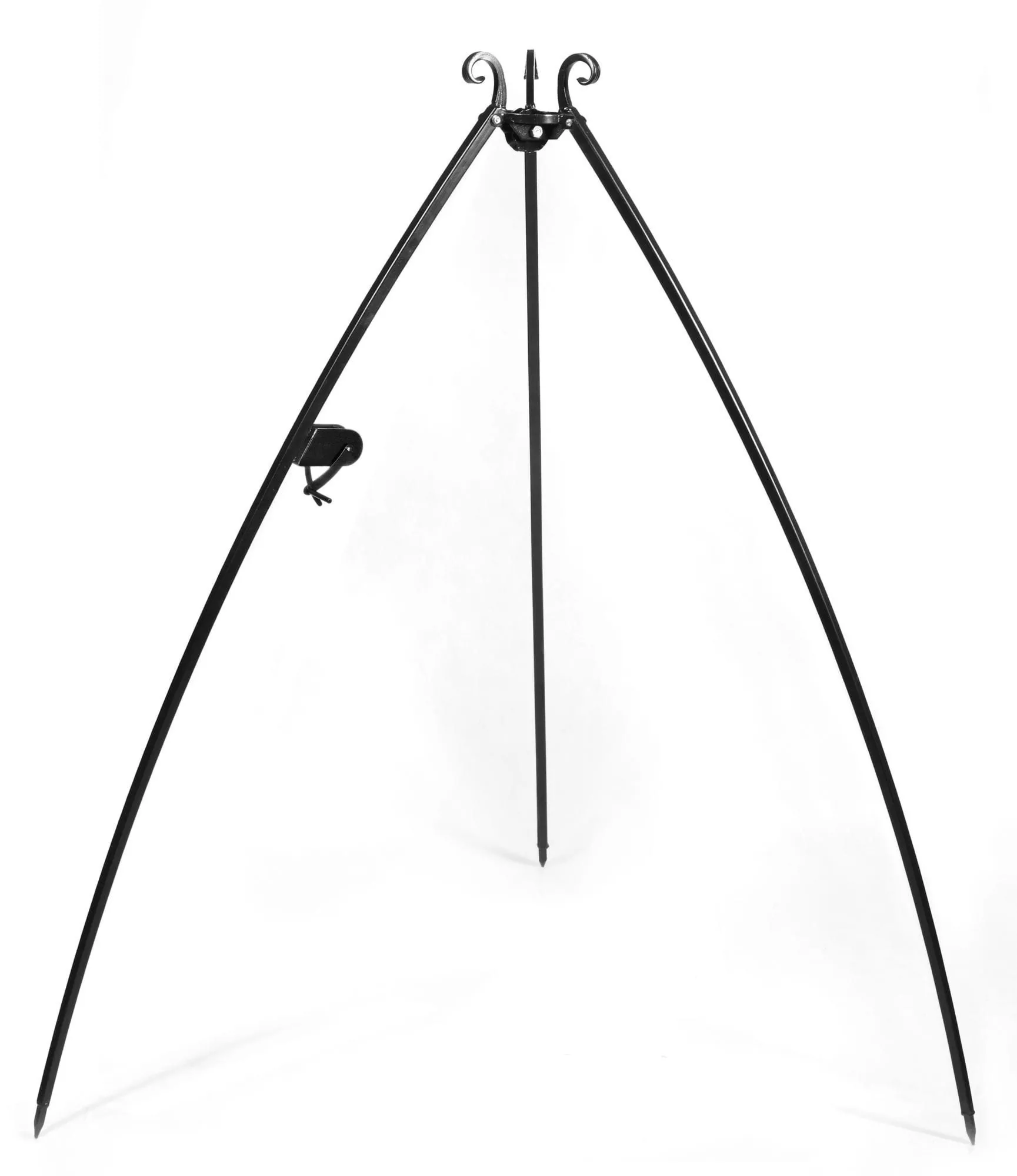 Trójnóg do grilla, woka i kociołka z kołowrotkiem 200 cm, czarny