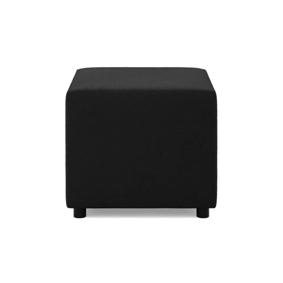 Pufa do siedzenia, BLOM, Mikrofaza, 51x51x40 cm, czarny