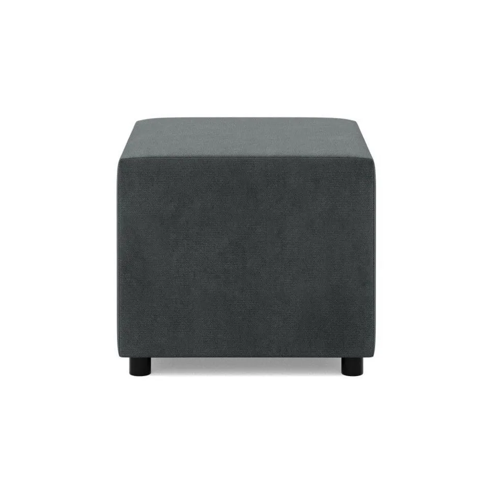 Pufa do siedzenia, BLOM, velvet, 51x51x40 cm, ciemny szary