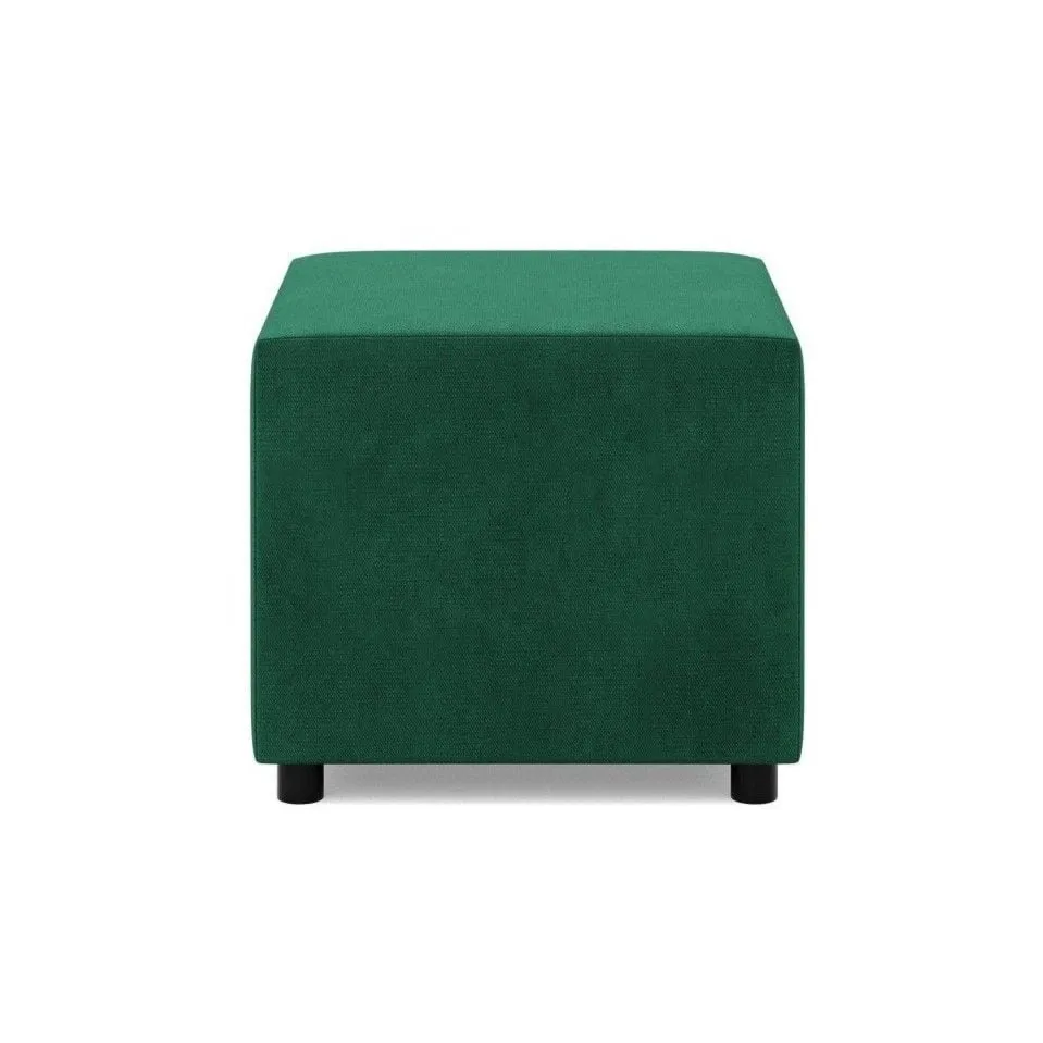 Pufa do siedzenia, BLOM, velvet, 51x51x40 cm, butelkowa zieleń