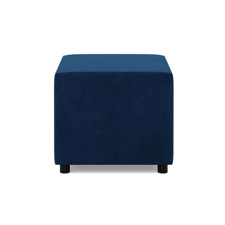 Pufa do siedzenia, BLOM, velvet, 51x51x40 cm, granatowy