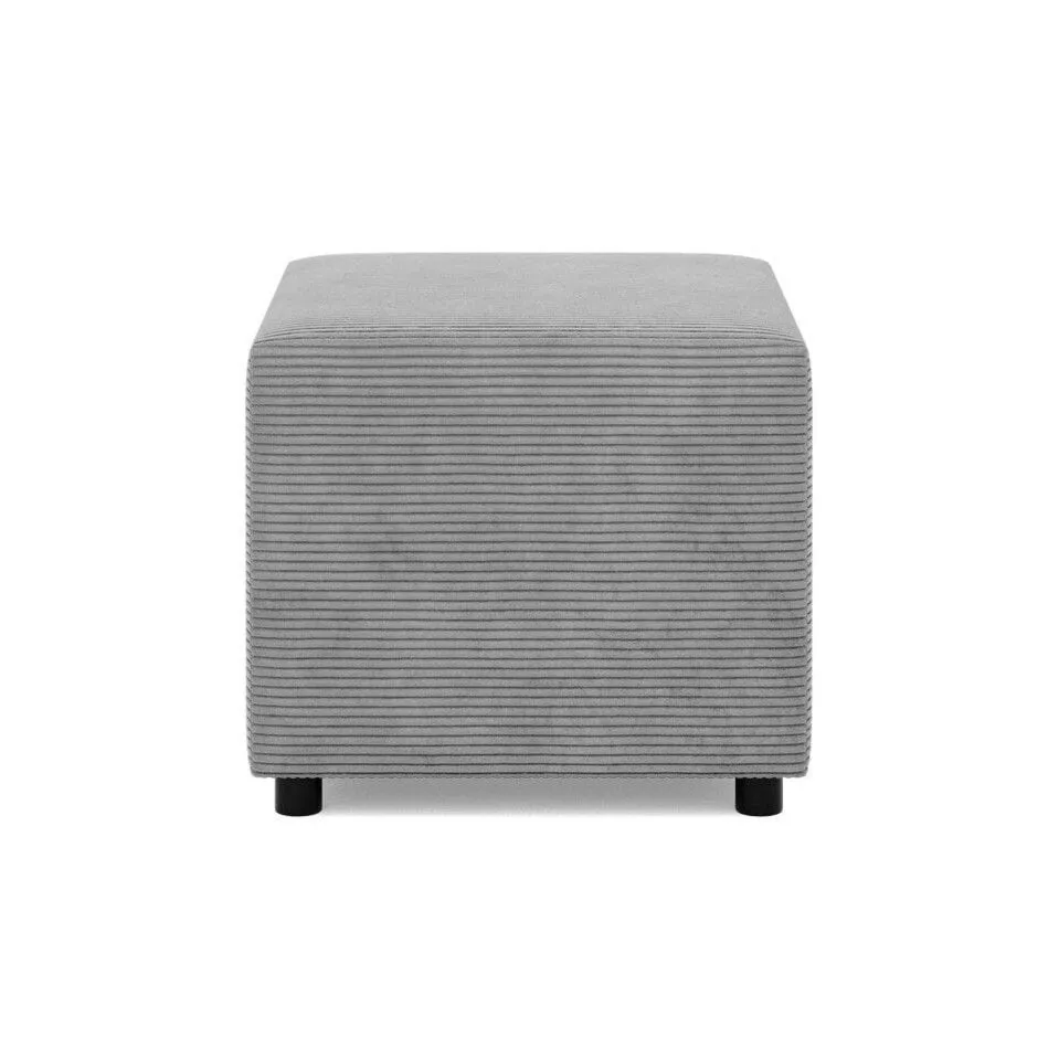 Pufa do siedzenia, BLOM, sztruks, 51x51x40 cm, jasny szary